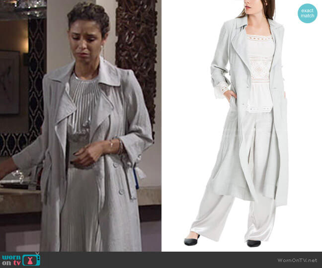 Max Studio Tie Sleeve Duster Jacket worn by Elena Dawson (Brytni Sarpy) on The Young and the Restless