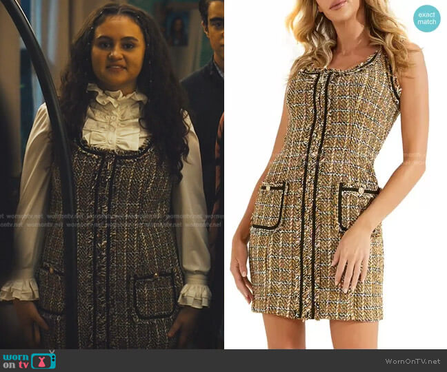 Guess Mikaela Tweed Sleeveless Minidress worn by Annabelle (Mary-Charles Jones) on Naomi