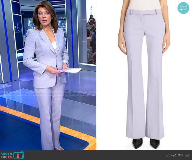 Alexander McQueen Narrow Bootcut Pants worn by Norah O'Donnell on CBS Evening News