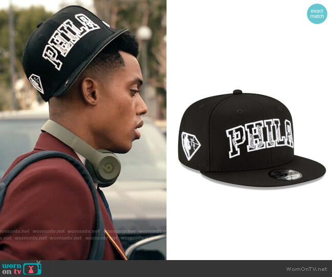 New Era Black Philadelphia 76ers 2021 NBA Draft Alternate 9FIFTY Snapback Hat worn by Will Smith (Jabari Banks) on Bel-Air
