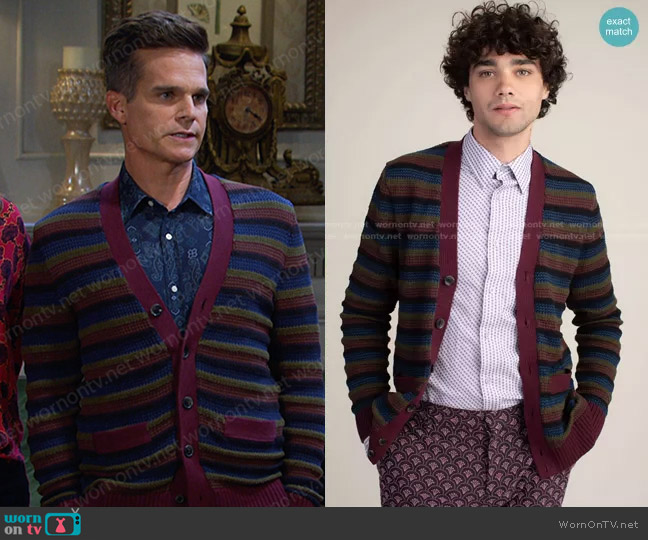 Mr Turk Opolo Cardigan worn by Leo Stark (Greg Rikaart) on Days of our Lives