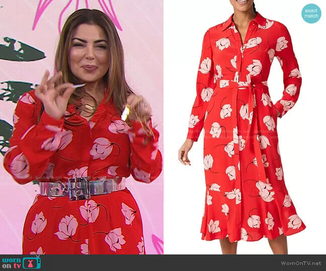 Hobbs London Orelia Floral Print Midi Dress worn by Bobbie Thomas on Today