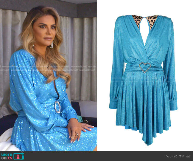 Philipp Plein Aphrodite Crystal Midi Dress worn by Adriana de Moura (Adriana de Moura) on The Real Housewives of Miami