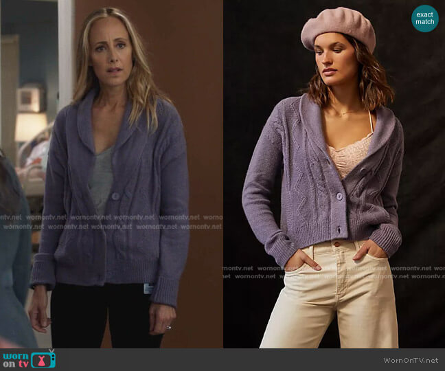 Pilcro Cable-Knit Cardigan worn by Teddy Altman (Kim Raver) on Greys Anatomy
