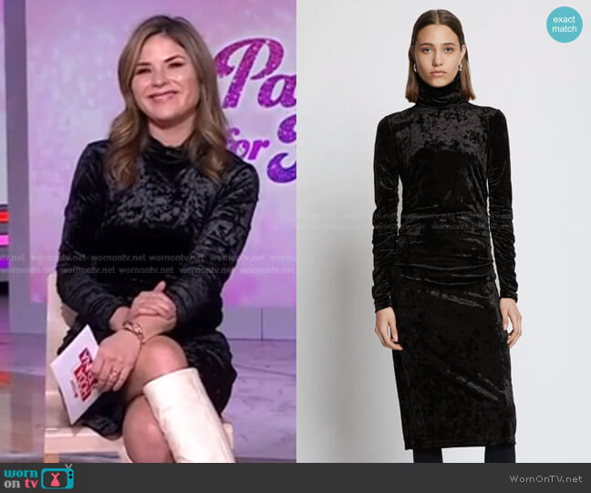 Proenza Schouler Velvet Jersey Turtleneck Dress worn by Jenna Bush Hager on Today