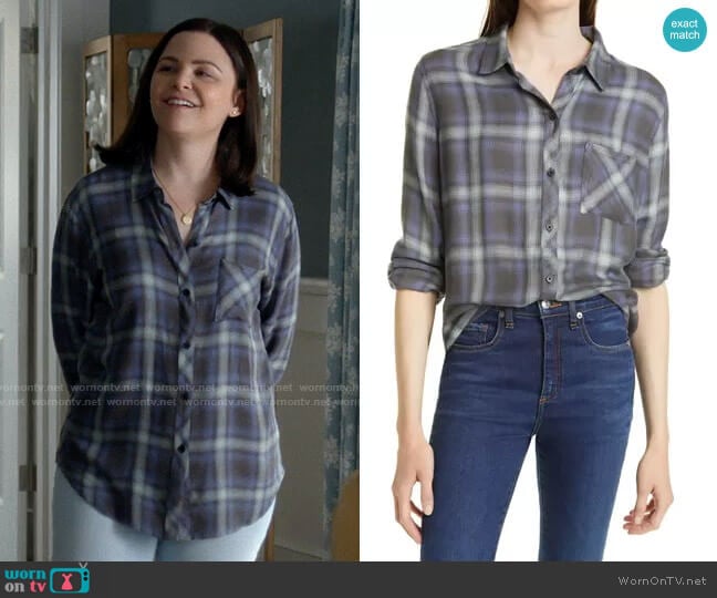 Rails Hunter Shirt in Mint / Ash / Blue worn by Jodie (Ginnifer Goodwin) on Pivoting