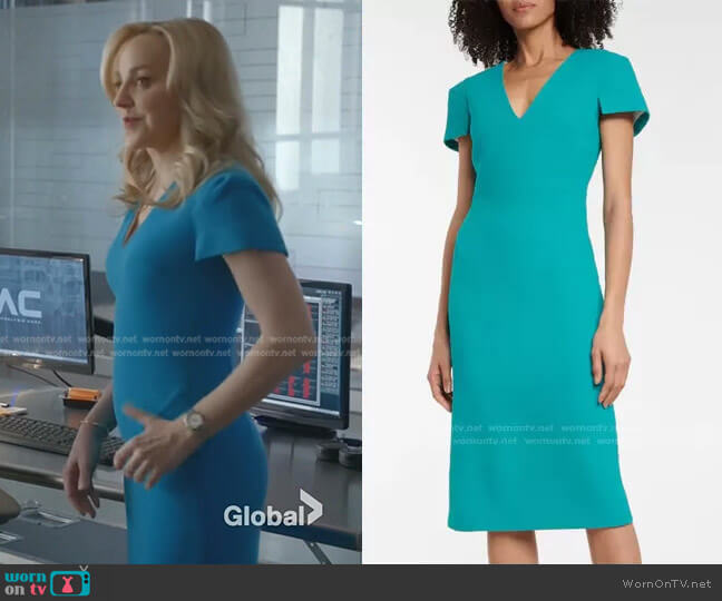 Roland Mouret Rubens Wool Crepe Midi Dress worn by Marissa Morgan (Geneva Carr) on Bull
