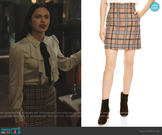 Sandro Sunset Plaid A-Line Skirt worn by Veronica Lodge (Camila Mendes) on Riverdale