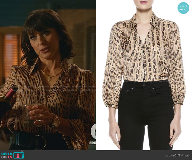 Alice + Olivia Sheila Blouse worn by Kathleen Gale (Constance Zimmer) on Good Trouble