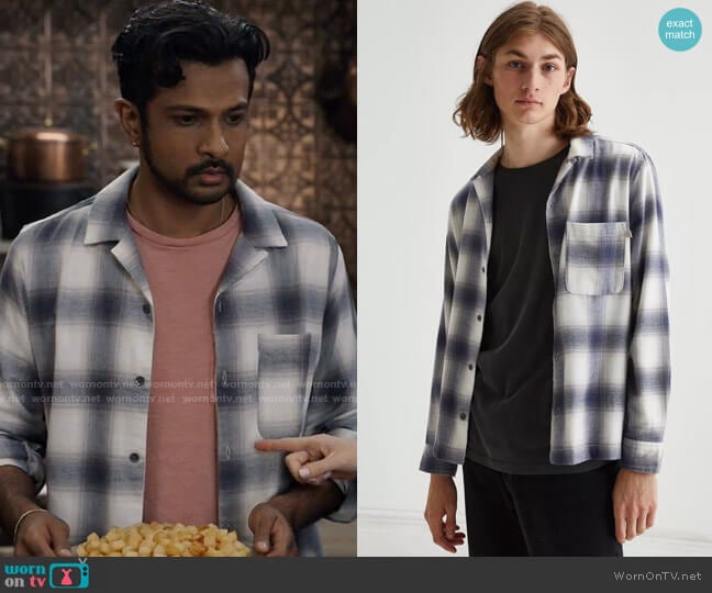Standard Cloth Flannel Camp Collar Shirt worn by Jay (Utkarsh Ambudkar) on Ghosts