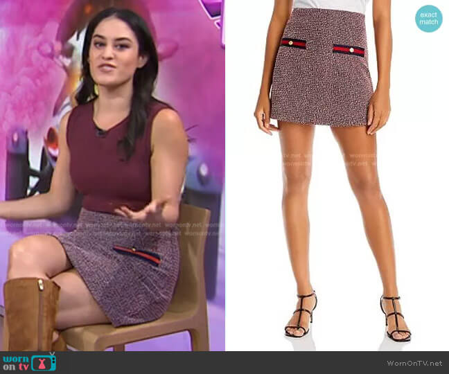 Aqua Stretch Tweed Mini Skirt worn by Donna Farizan on Today