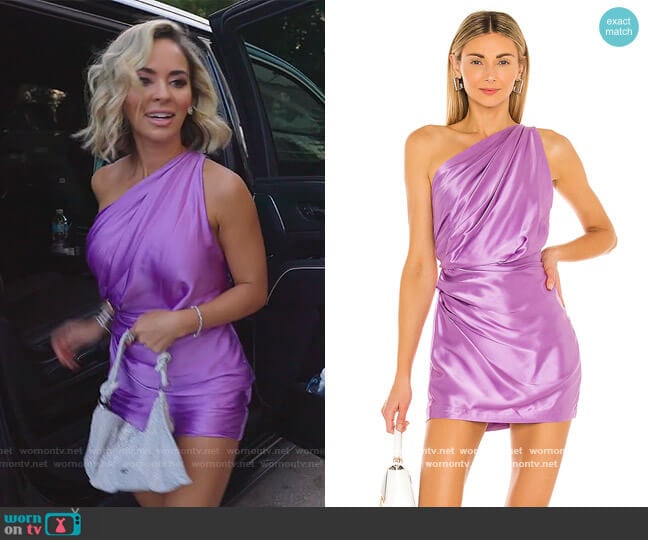 The Sei Asymmetrical Draped Mini Dress worn by Nicole Martin (Nicole Martin) on The Real Housewives of Miami