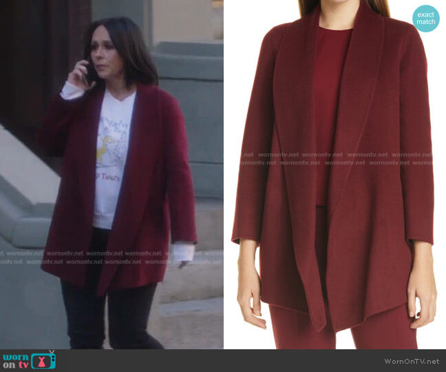Theory Clairene Luxe Shawl Collar Coat worn by Maddie Kendall (Jennifer Love Hewitt) on 9-1-1