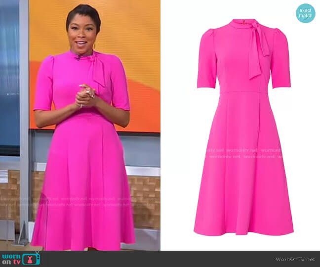 Donna Morgan Tie Neck Dress worn by Alicia Quarles on Good Morning America