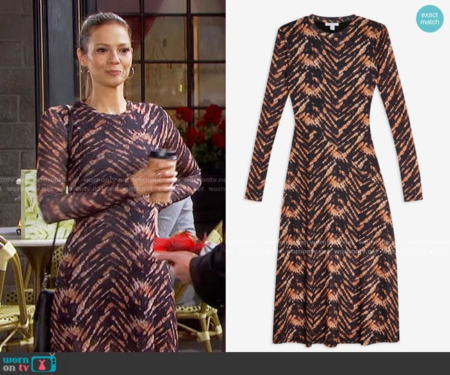 Topshop Tie Dye Mesh Midi Dress worn by Ava Vitali (Tamara Braun ) on Days of our Lives