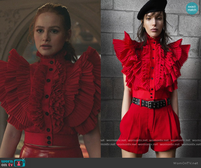 Unttld Victoria Top worn by Cheryl Blossom (Madelaine Petsch) on Riverdale