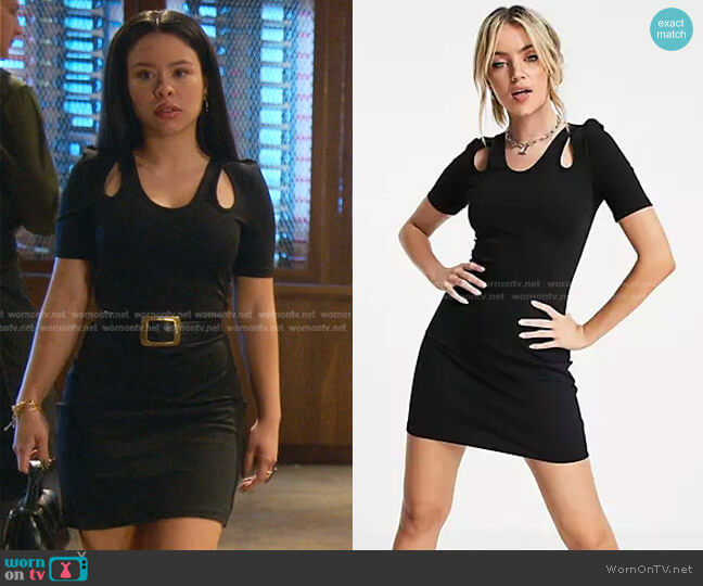 Urban Revivo Layered Cut-Out Body-Conscious Mini Dress worn by Mariana Foster (Cierra Ramirez) on Good Trouble