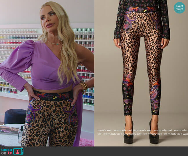 Versace Paisley Print Leggings worn by Alexia Echevarria (Alexia Echevarria) on The Real Housewives of Miami