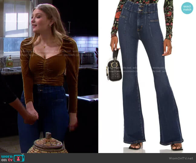We The Free Jayde Flare Jeans in Tulsa Blue worn by Alice Caroline Horton (Lindsay Arnold) on Days of our Lives