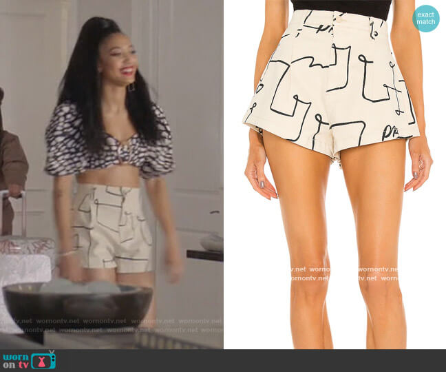 We Wore What Trumpet Flare Short worn by Olivia Baker (Samantha Logan) on All American