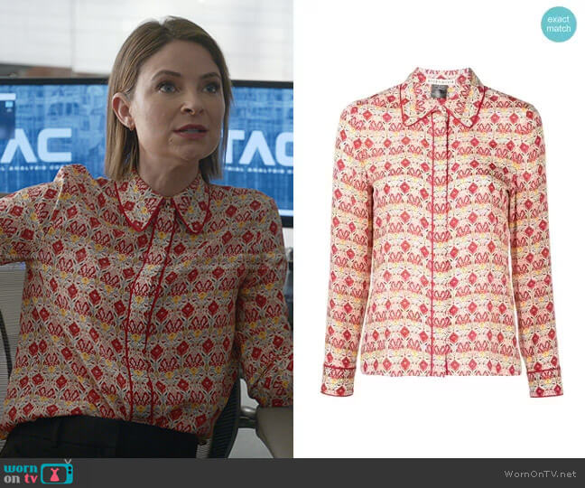 Alice + Olivia Willa Silk Shirt worn by Taylor Rentzel (MacKenzie Meehan) on Bull