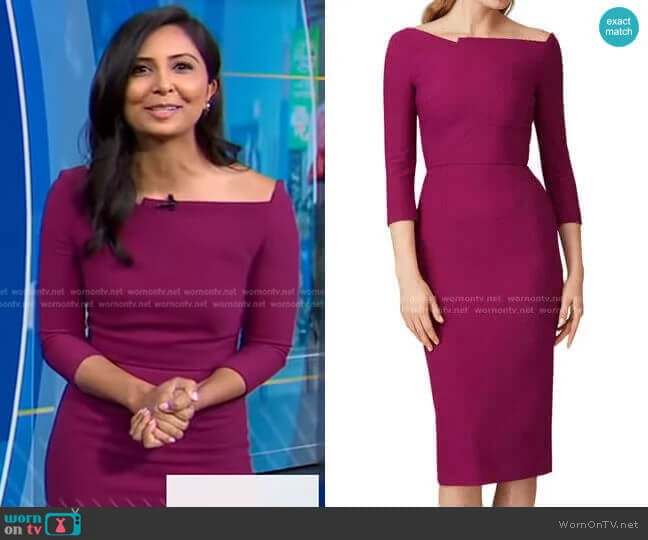 Roland Mouret Witham Dress in Cerise