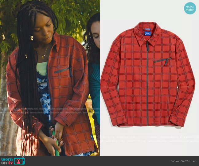 Urban Outfitters Without Walls Zip-Front Plaid Overshirt worn by Naomi McDuffie (Kaci Walfall) on Naomi