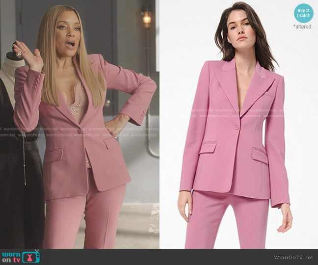 Michael Kors Wool Peak-Lapel Blazer worn by Dominique Deveraux (Michael Michele) on Dynasty