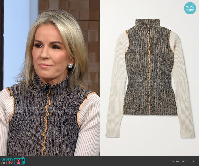Acne Studios Ribbed Wool-Blend Turtleneck Sweater worn by Dr. Jennifer Ashton on Good Morning America