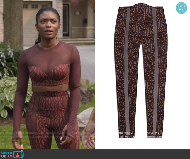 Adidas Ivy Park Monogram Sheer Panel Tights worn by August King (Ebonee Noel) on The Kings of Napa