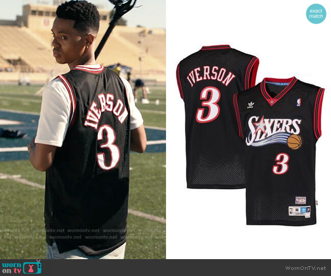 Adidas Allen Iverson Philadelphia 76ers Jersey worn by Will Smith (Jabari Banks) on Bel-Air