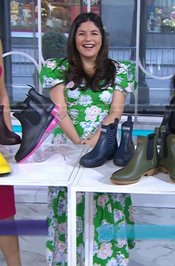 Adrianna Barrionuevo’s green floral puff sleeve dress on Today