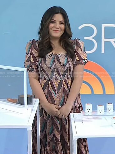 Adrianna’s print smocked dress on Today
