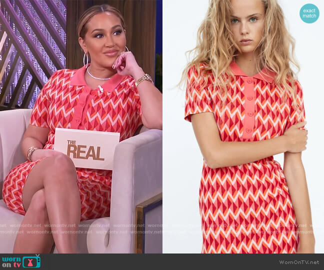 Zara Geometric Print Dress worn by Adrienne Houghton on The Real