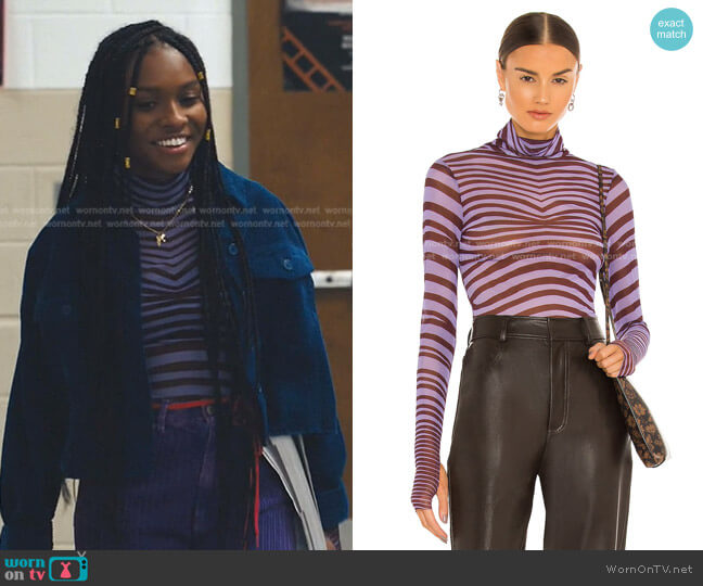 AFRM Zadie Top worn by Naomi McDuffie (Kaci Walfall) on Naomi