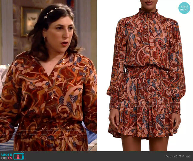 A.L.C. Silvie Dress in Ginger Combo worn by Kat Silver (Mayim Bialik) on Call Me Kat