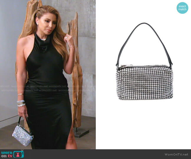 Alexander Wang Wangloc Rhinestone-Embellished Clutch Bag worn by Larsa Pippen (Larsa Pippen) on The Real Housewives of Miami