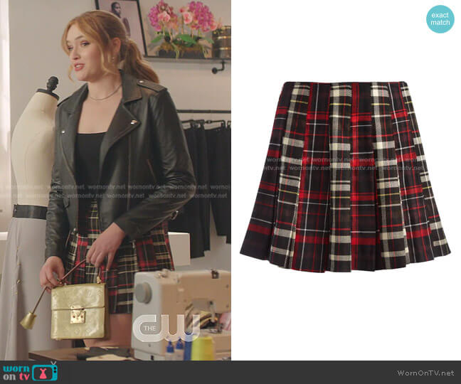 Alice + Olivia Carter Plaid Skirt worn by Kirby Anders (Maddison Brown) on Dynasty