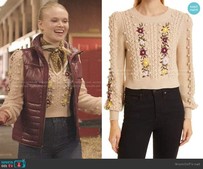 Alice + Olivia Enid Embroidered Sweater