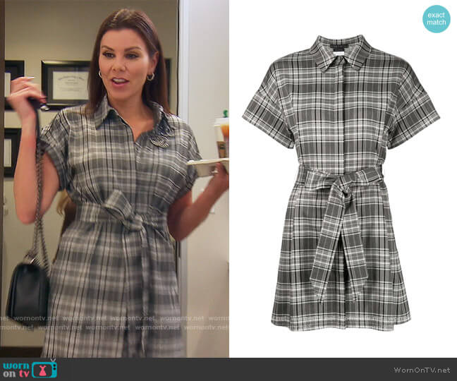 Alice + Olivia Lucette Plaid Belted Mini-Dress worn by Heather Dubrow on The Real Housewives of Orange County