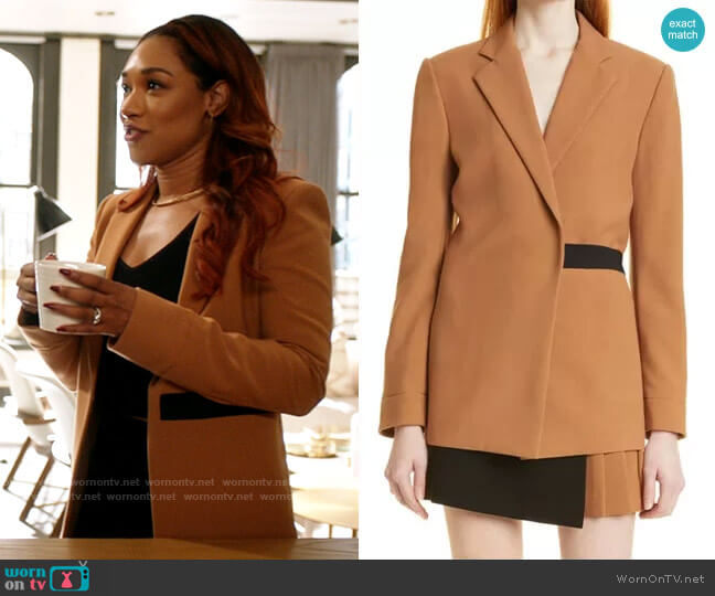 Alice + Olivia Hattie Blazer worn by Iris West (Candice Patton) on The Flash