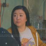 Alice’s cat and ramen print tee on Good Trouble