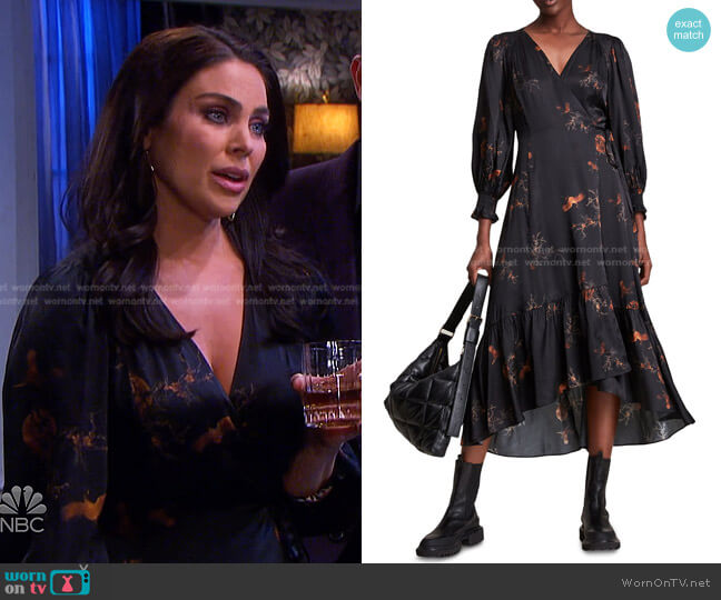All Saints Adelaide Aurora Wrap Dress worn by Chloe Lane (Nadia Bjorlin) on Days of our Lives
