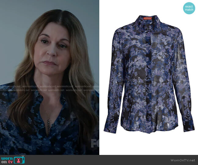 Altuzarra Chika Printed Blouse worn by Kit Voss (Jane Leeves) on The Resident