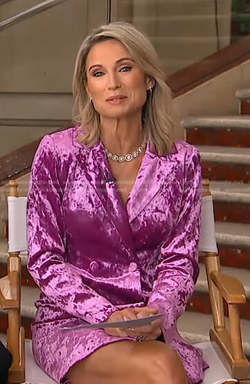 Amy’s pink velvet blazer dress on Good Morning America