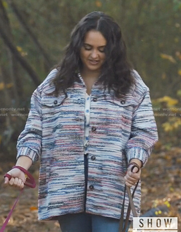 Annabelle’s striped tweed jacket on Naomi