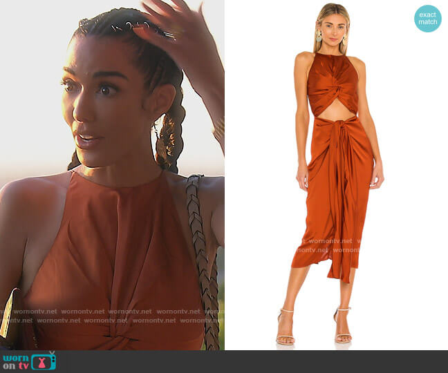 Andrea Iyamah Reni Knotted Dress worn by Noella Bergener on The Real Housewives of Orange County