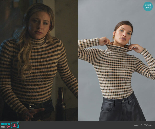 Anthropologie Maeve Button Sleeve Turtleneck worn by Betty Cooper (Lili Reinhart) on Riverdale