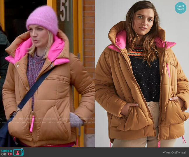 Avec Les Filles Colorblocked Puffer Jacket worn by Sylvie Brett (Kara Killmer) on Chicago Fire