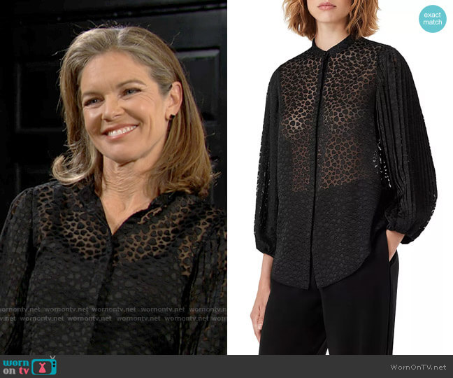 Emporio Armani Heart Pattern Sheer Blouse worn by Diane Jenkins (Susan Walters) on The Young and the Restless